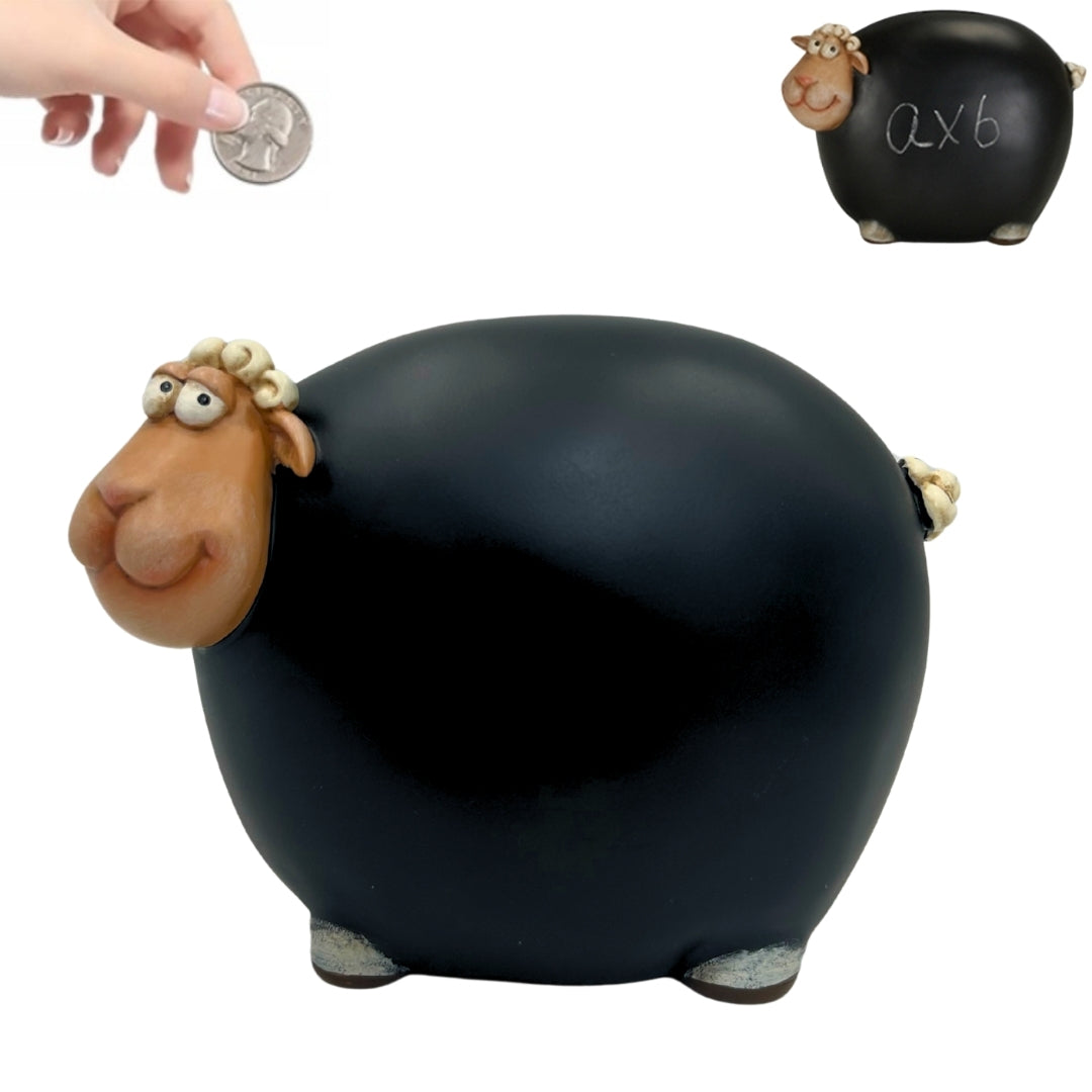 Salvadanaio a pecorella con vernice effetto lavagna - lavagna – CE34136