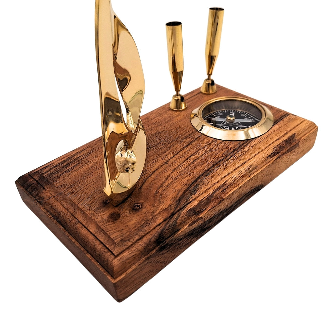 Elegantes Schreibtisch-Set - Yacht und Kompass - elegantes maritimes Geschenk - BCPH103