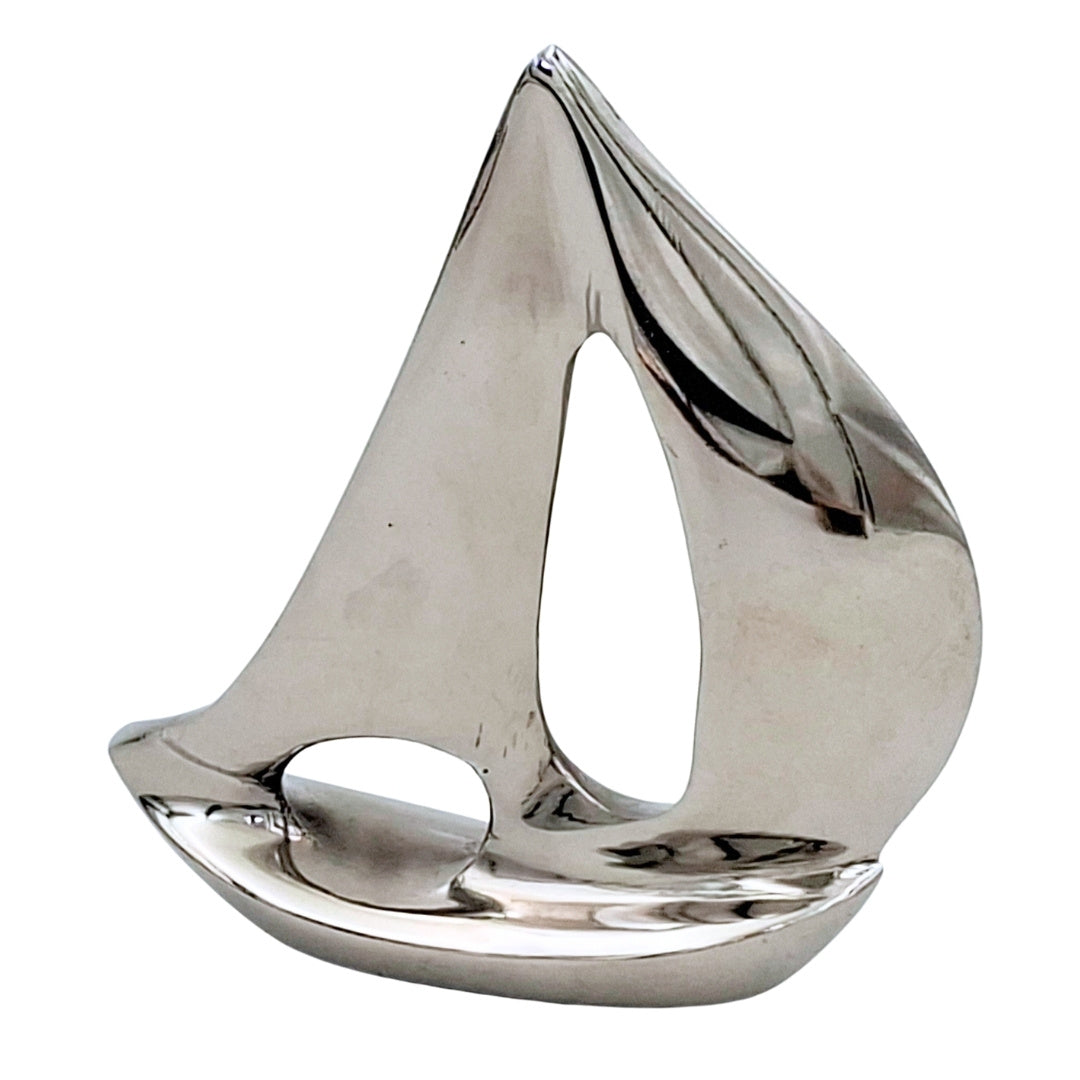 Yacht en aluminium argenté élégant 12,5 cm avec possibilité de gravure