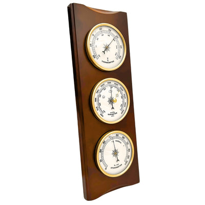 Station météo élégante – Baromètre thermomètre hygromètre 36cm rétro - YG336