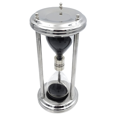Große silberne Sanduhr 10 min - Schreibtischdekoration - MX 3015