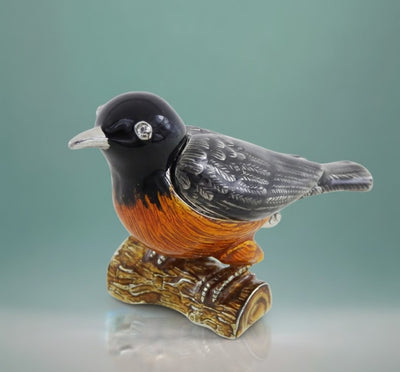 Petite boîte métallique exceptionnelle décorée de cristaux - Oiseau - B0192-02
