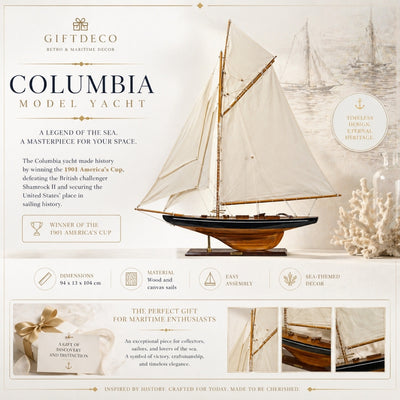Großes Modell der Yacht Columbia – Höhe 104cm – COL