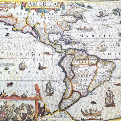 Mappa dell'America 1628r. - J. Hondius Reprint - M1628