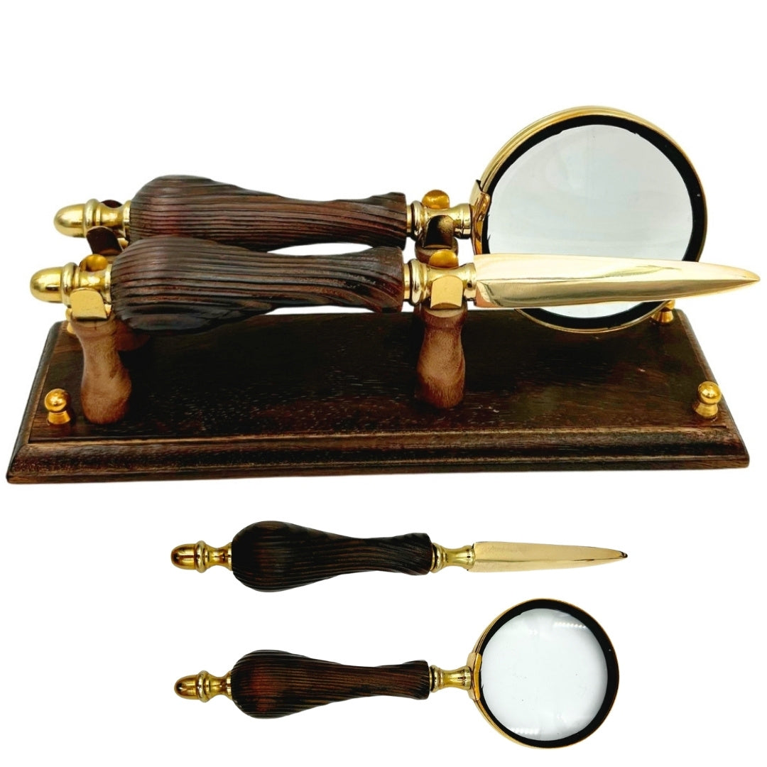 Ensemble de bureau rétro stylé avec gravure