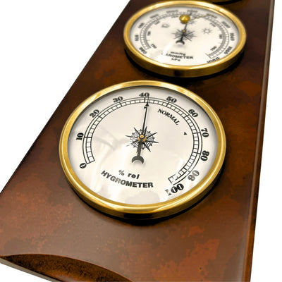 Station météo élégante – Baromètre thermomètre hygromètre 36cm rétro - YG336