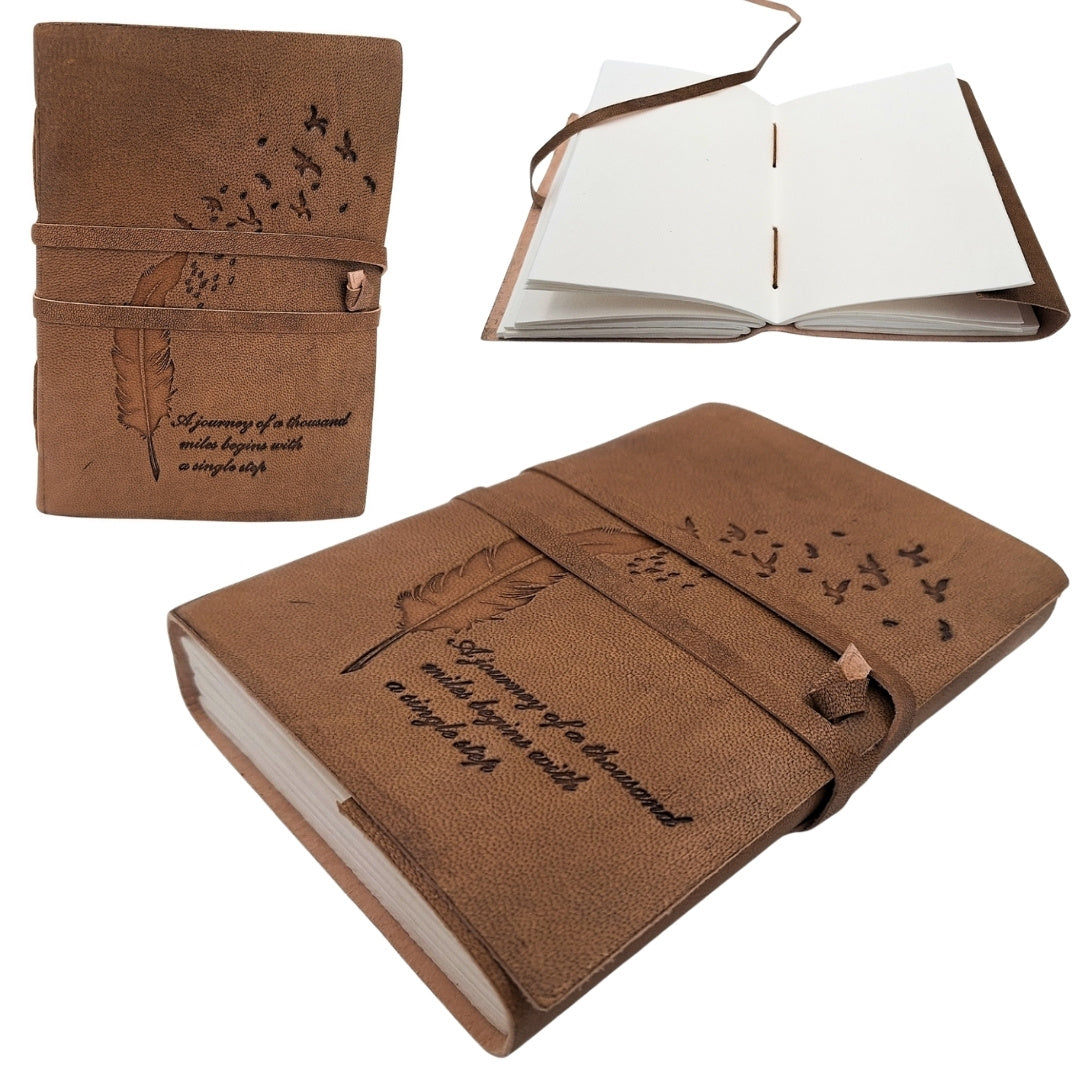 Retro-Leder-Notizbuch mit Inschrift, 200 Seiten - AH04