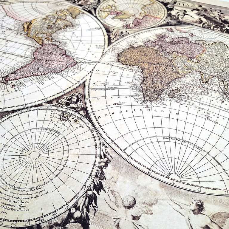 Carte du monde 1686 - G. Valck reprint - M1686 – Cadeau pour historien