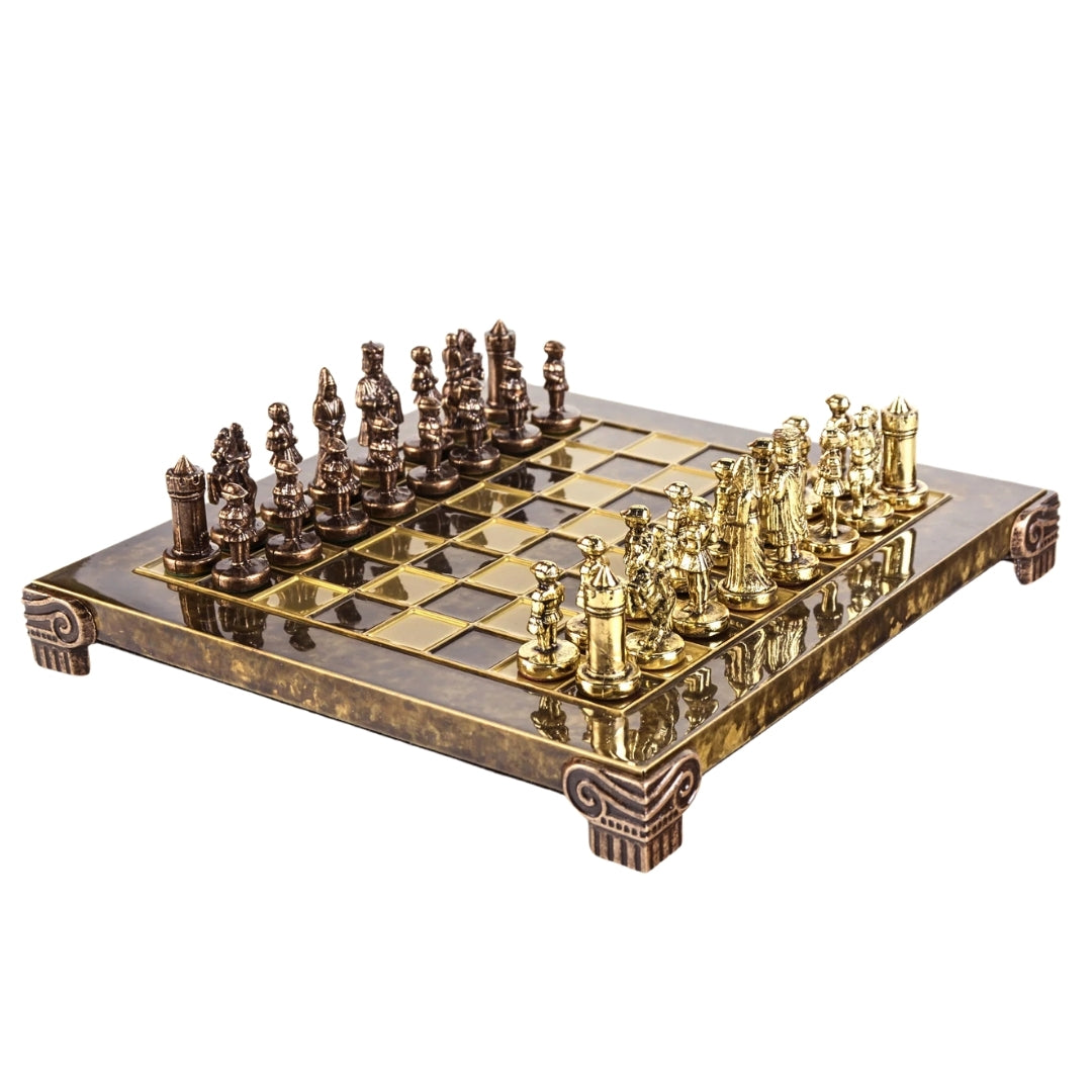 Exclusive Byzantine Metal Chess Set 20x20 cm - S1CBRO