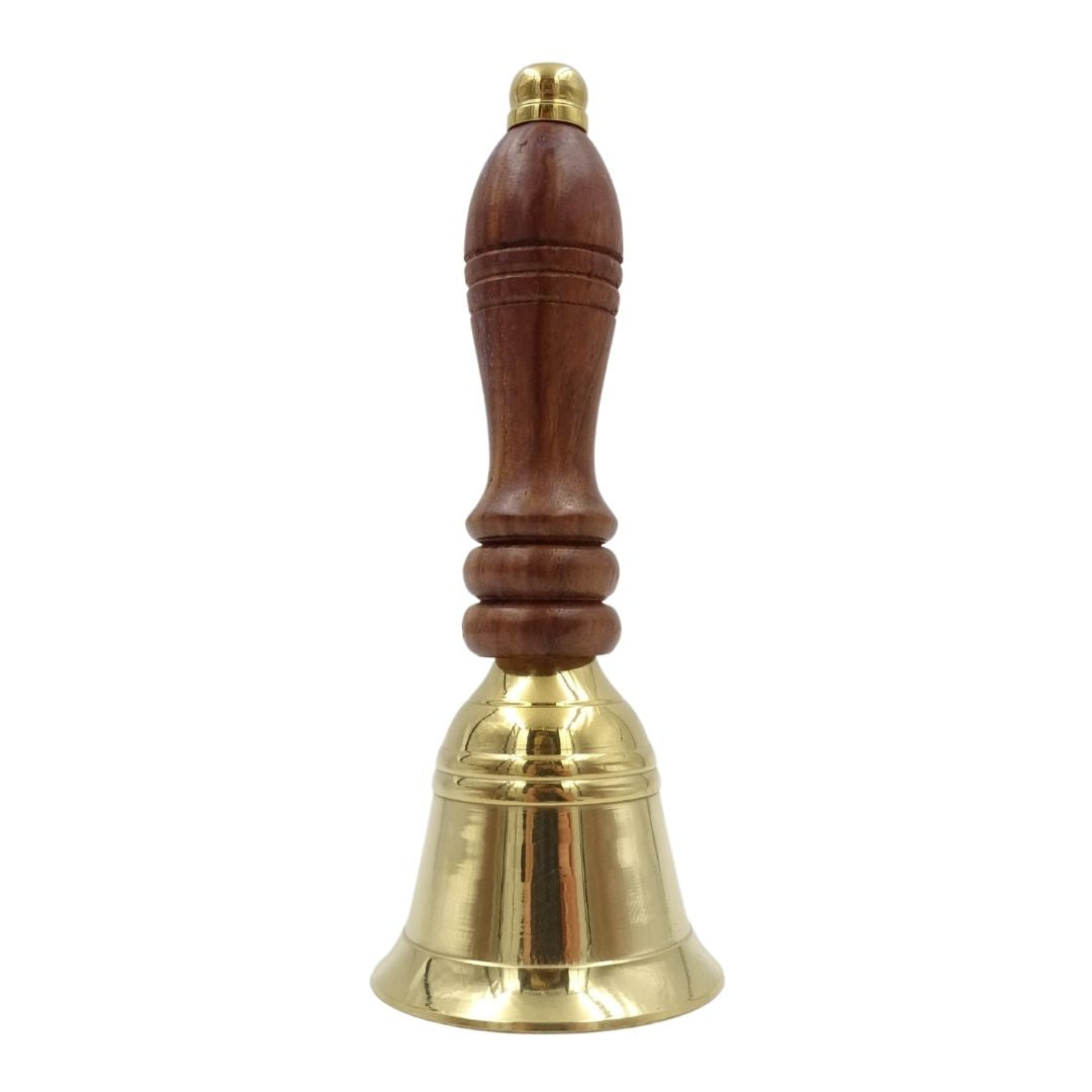 Brass Retro Hand Bell with Wooden Handle