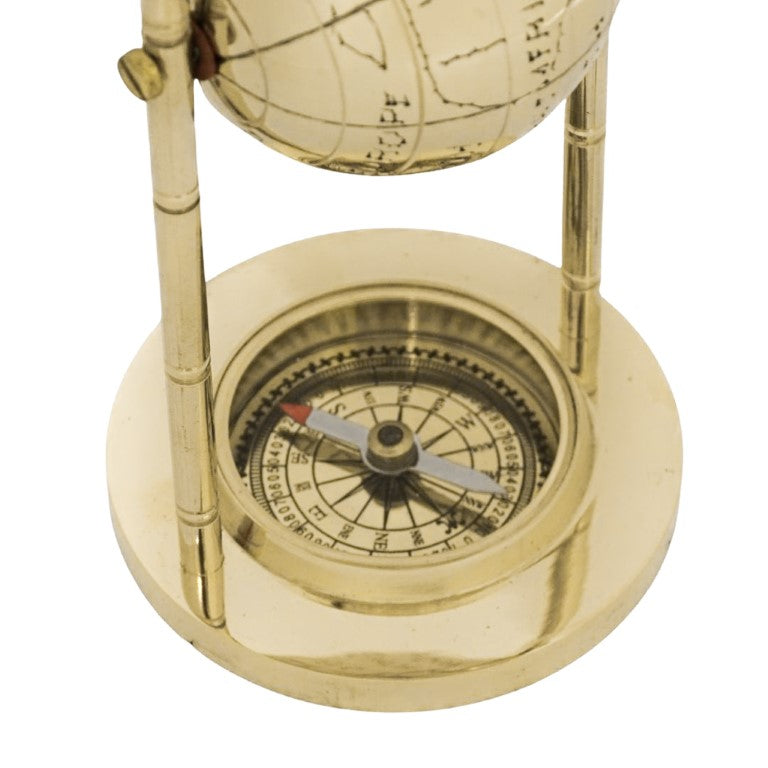 Globo decorativo in ottone con bussola MX1160