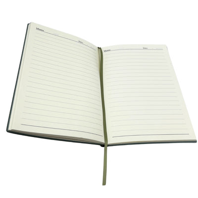 Elegantes Geschenkset - Ledernotizbuch A5 mit Kugelschreiber in Geschenkbox - Olivgrün - EE14