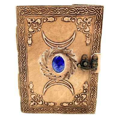 Retro-Ledernotizbuch mit Stein und Mondphasen – 200 Seiten 150 GSM – H076