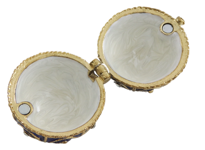 Exklusive kleine Metallschatulle mit Kristallen - Fabergé-Ei - B0748-17 BL