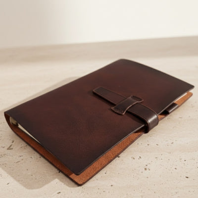 Elegante taccuino in pelle A6 retrò vintage con chiusura – Diario – EE3