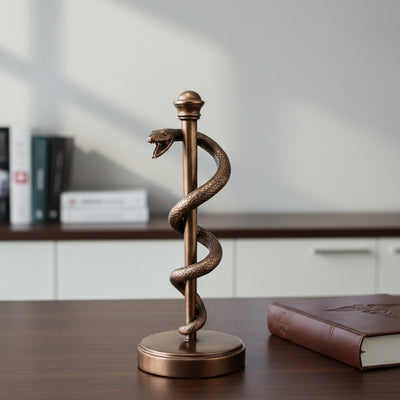 Rod of Asclepius Figurine Gift for a Doctor or Medic - 30 cm Resin - MC-9634