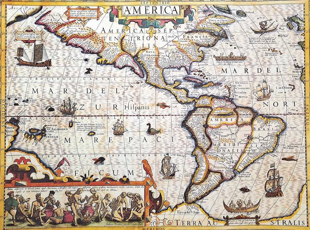 Mappa dell'America 1628r. - J. Hondius Reprint - M1628
