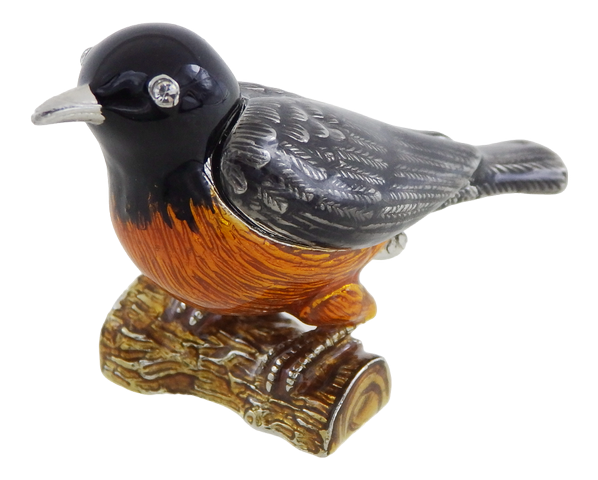 Petite boîte métallique exceptionnelle décorée de cristaux - Oiseau - B0192-02