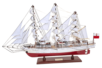 Modèle exclusif du voilier Dar Młodzieży XXL de 71 cm, personnalisable par gravure