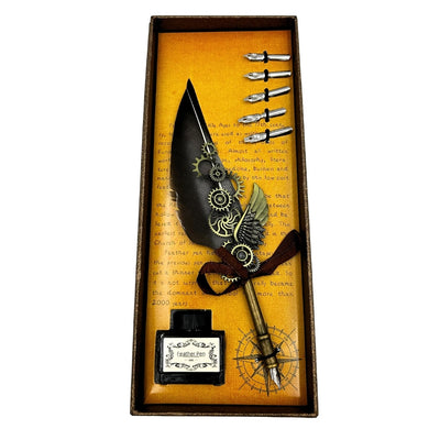 Retro Calligraphy Set with Vintage Quill Pen 6 Nibs Ink Gift – EE5