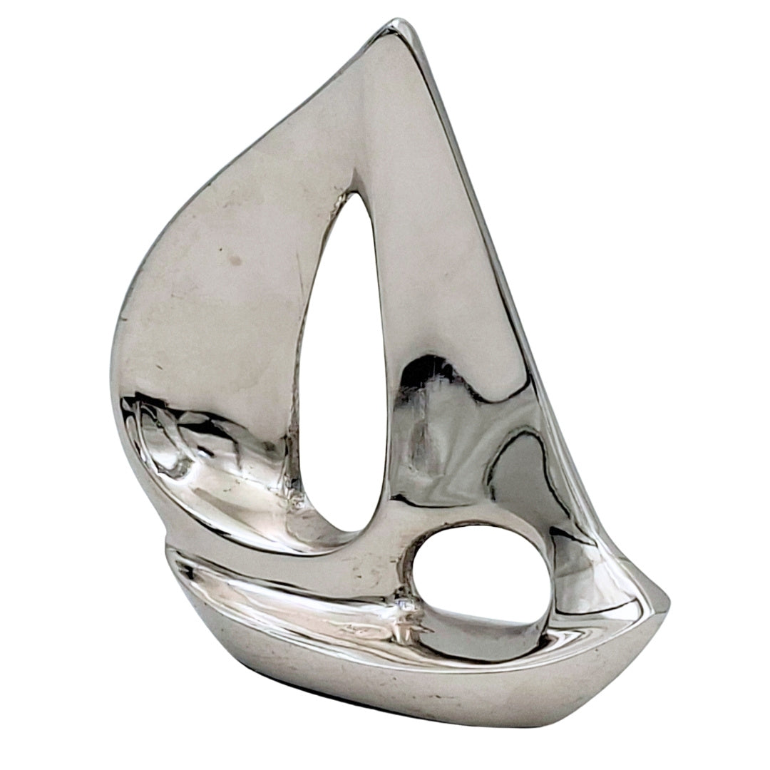 Yacht en aluminium argenté élégant 12,5 cm avec possibilité de gravure