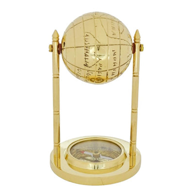 Globo decorativo in ottone con bussola MX1160