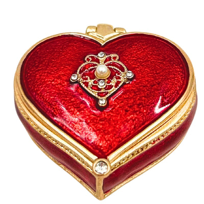 Exklusive Schatulle Schmuckkästchen - Herz mit Kristallen - B0767-06RD