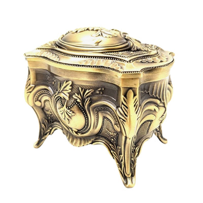 Goldene Metallschatulle für Schmuck Retro - 2139M