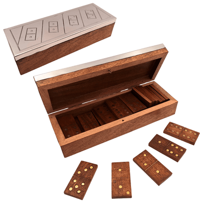 Domino in Holzbox mit Aluminiumoberseite - DO-017