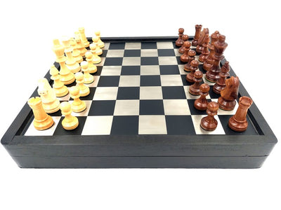Holz-Metall-Schach 33x33cm - G334B