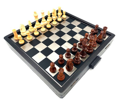 Holz-Metall-Schach 33x33cm - G334B