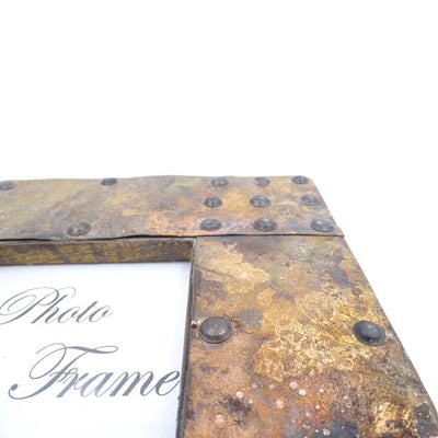 Wooden Photo Frame Covered with Metal Sheet - A-1106 - photo size 10x10cm