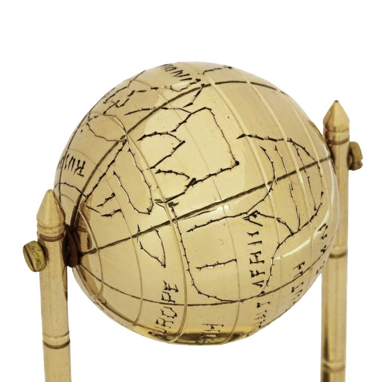 Globo decorativo in ottone con bussola MX1160