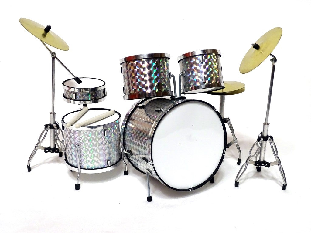 Mini drum kit silver chrome MDR-0039; scale 1:5
