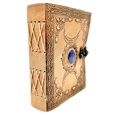 Retro-Ledernotizbuch mit Stein und Mondphasen – 200 Seiten 150 GSM – H076