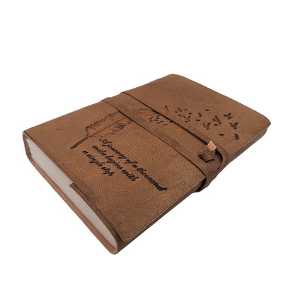 Retro-Leder-Notizbuch mit Inschrift, 200 Seiten - AH04