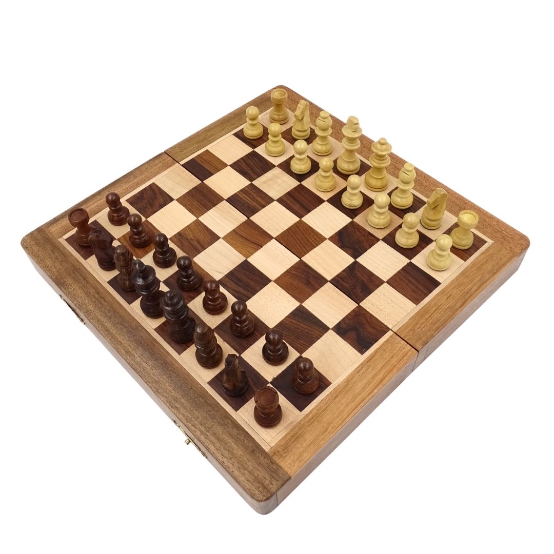 Scacchi magnetici in legno 30x30cm pieghevoli - G614