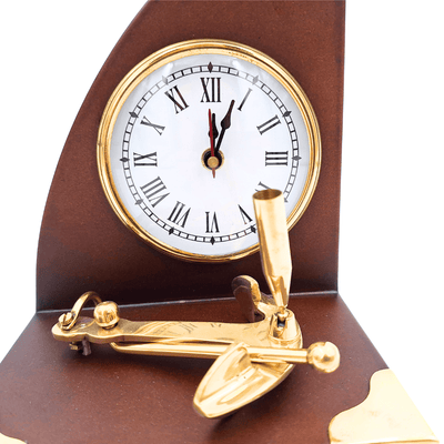 Maritimes Schreibtischset Uhr und Stifthalter – Yacht – TC025