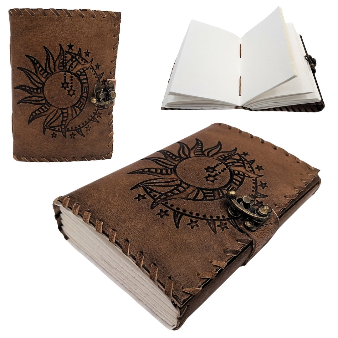 Taccuino in pelle rétro 200 pagine Sole e Luna 200 pagine - AH05