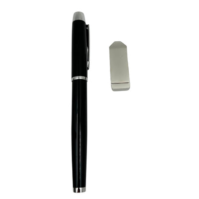 Elegantes Premium-Geschenkset – A5-Notizbuch mit Kugelschreiber und 16GB-USB-Stick in Box – Schwarz-Gold – EE9