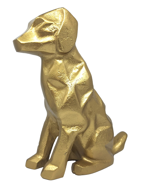 Goldene Dekofigur Hund - DOG2