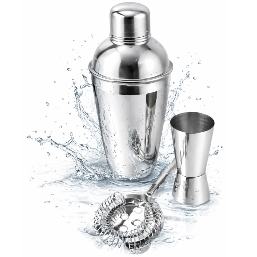 Bartender Set – 3 Pieces Shaker Jigger Strainer - BS48171