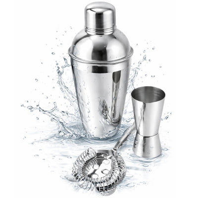 Bartender Set – 3 Pieces Shaker Jigger Strainer - BS48171