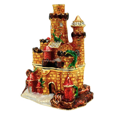 Kleine Schmuckschatulle mit Kristallen verziert – Schloss – HX580
