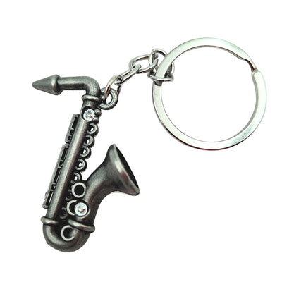 Metall-Schlüsselanhänger Saxofon in Silber