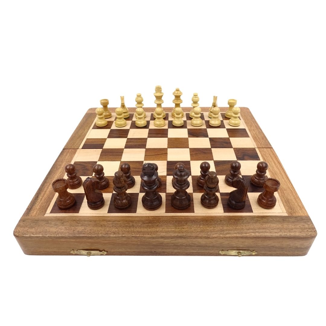Scacchi magnetici in legno 30x30cm pieghevoli - G614