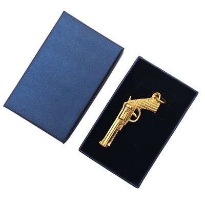 Messing-Schlüsselanhänger Revolver in eleganter Schachtel - Gadget für Western-Fans – KRT19A