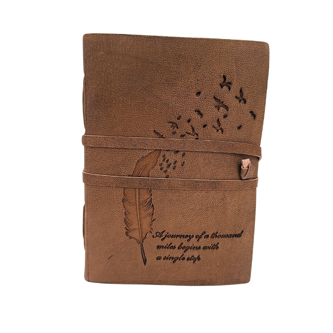 Retro-Leder-Notizbuch mit Inschrift, 200 Seiten - AH04