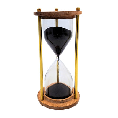 Messing-Holz-Sanduhr – 5 Minuten – Elegante Retro-Dekoration – NC3012V