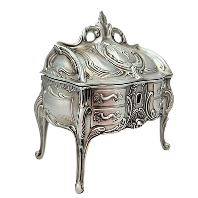 Metallene Schmuckschatulle Silber Retro - 2056M